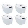 Readsky 4-Pack Clear Plastic Storage Latch Bin with Lids and