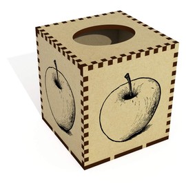 Square 'Tasty Apple' Wooden Tissue Box Cover (TB00062002)