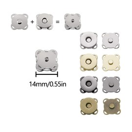 BEZANU Magnetic Button, 16 Set Plum Blossom Magnetic Sewing Clasps Snaps for Clothes, Handbag, Leather Sewing, DIY Crafts (14mm, 4 Colors)