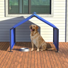 Dog Shade Shelter Outdoor Tent for Small Medium Dogs, Waterproof Sun Protection Pet House for Dogs, Small Animals and Livestock, Blue