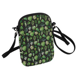 HOLLP Monstera Leaf Bag Monstera Leaves Crossbody Bag Tropical Leaf Gift Plant Lover Gift (Monstera leaf B CA)