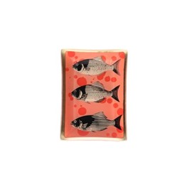Gift Company - Teller, Glasteller - Love Plates - Glas - Motiv: Fische - Farbe: orange/schwarz - Maße: 10 x 0,8 x 14,2 cm