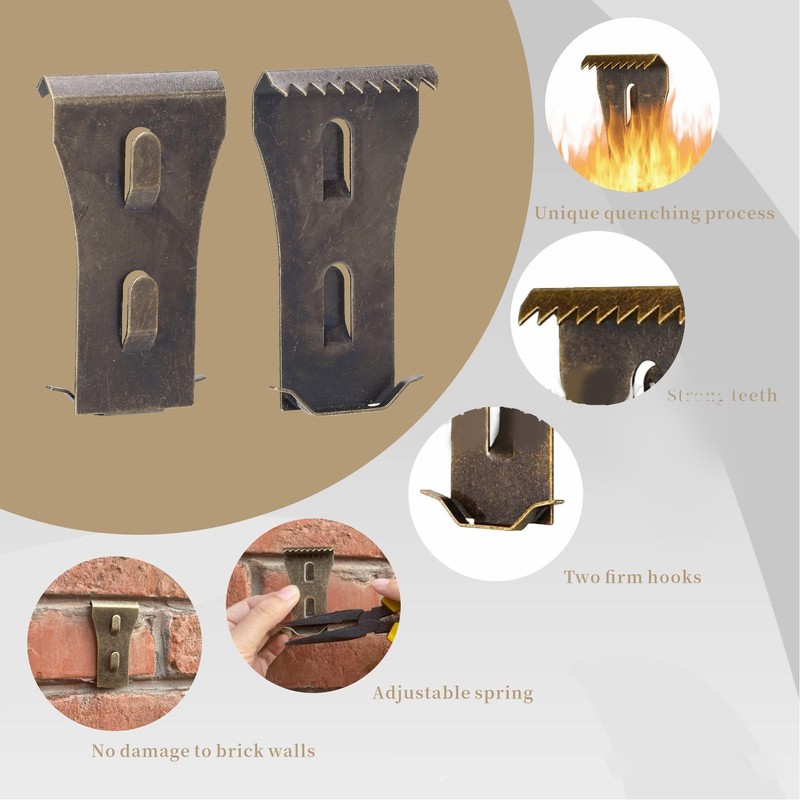 20PCS Home Decor Brick Hook Hole Free Alloy Steel Wall