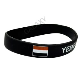 Yemen Bracelet  / Yemen Flag Silicone Rubber Bracelet