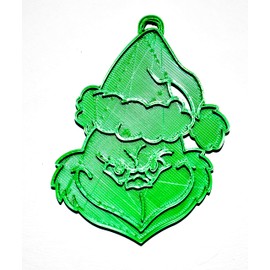 Inspired by Grinch FACE Head DR Seuss Theme Movie Book Cartoon Ornament Christmas Made in USA PR2234