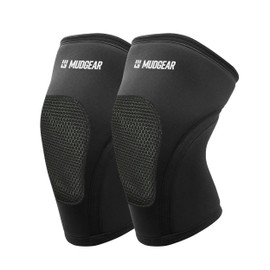 MudGear Knee Pads, Durable & Lightweight Compression Knee Sleeves with Silicone Grip for Obstacle Course Racing, Tactical Training, Spartan Race, Mud Runs, Ninja Warrior, Fitness & Workouts, Small