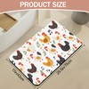 Non Slip Bath Mat, Chickens Roosters Bathroom Decor, Leaves Music