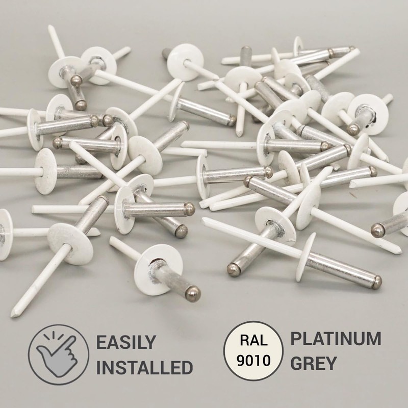 SKIR'CO (10 pcs) Large Flange Aluminium Blind Rivets 4.8 x