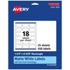 Avery Matte White Rectangle Labels with Sure Feed, 1-1/4" x
