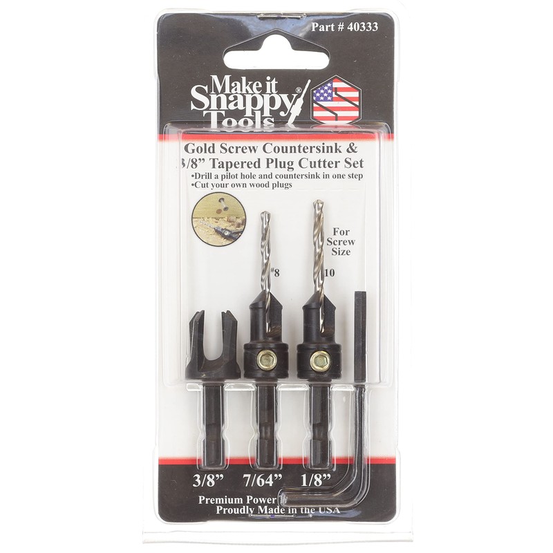 Snappy Tools Quick-Change 2-Pc. Countersink Drill Bit Set with 3/8