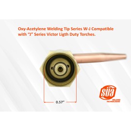 SÜA - Oxy-Acetylene Welding Tip Series W-J Compatible with “J” Series Victor Ligth Duty Torches - Sizes #1, #2 and #3 (3-Pack)