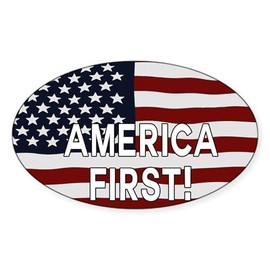 CafePress America First USA Flag Sticker Oval Car Bumper Sticker