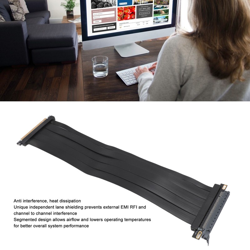 PCIE4.0 X16 Graphics Adapter Cable Professional 180 Degree PCIe 4.0