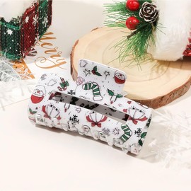 Christmas Hair Clips Xmas Hair Accessories for Women Girls, Snowflake Shiny Large Hair Claw Clips Winter New Year Square Hairpins Strong Hold Nonslip Hair Clip for Decoration 1 Pcs