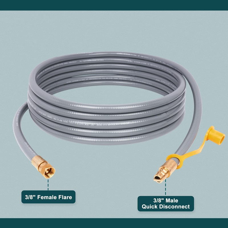 GASPRO 20 Feet 3/8" ID Natural Gas Hose, Low Pressure
