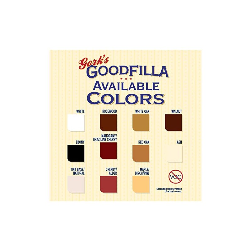 GoodFIlla Ebony, 12 oz, Wood and Grain Filler powder, Stainable,