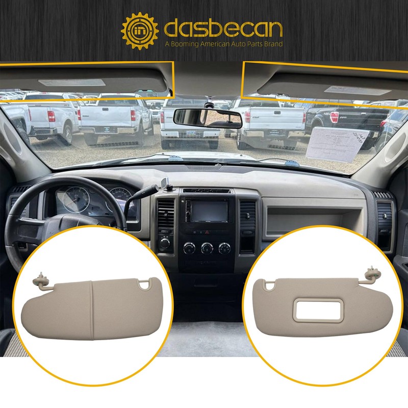 Dasbecan Gray Pair Car Sun Visor Compatible with Dodge Ram