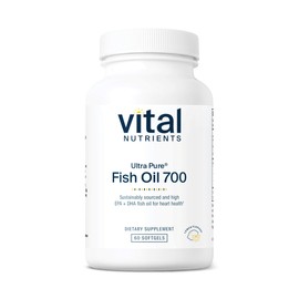 Vital Nutrients Ultra Pure® Fish Oil 700 | Supports Heart, Brain, and Joint Health* | Sustainably Sourced High EPA & DHA Omega-3 Fatty Acid | Lemon Flavor | Gluten, Dairy & Soy Free | 60 Softgels