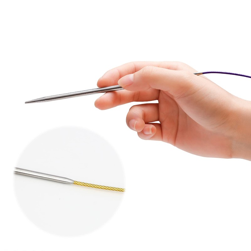 Aeelike Circular Knitting Needles 60cm 6mm, Metal Circular Needles for