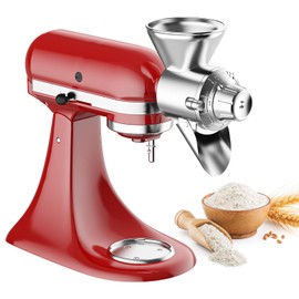 Gvode All Metal Grain Mill Attachment for Kitchenaid Stand Mixer, 9 Levels Grain Mill, Flour Mill, Fit for Non-Oily Dry Grain Corn, Coffee Bean，Buckwheat, Oats，Millet，Wheat and Other Cereals