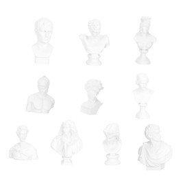 Ciieeo 10Pcs Resin Desktop Portrait Sculptures Miniature Resin Craft Ornaments for Home Office Decoration Art Teaching Supplies