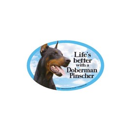 Prismatix Doberman Oval Dog Magnet for Cars