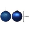 Navy Blue Christmas Baubles 10cm Tree Ornaments - Glitter Matt