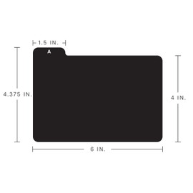 Alfion 4x6 Index Card Alphabet Tab Dividers 24 pcs (Black)