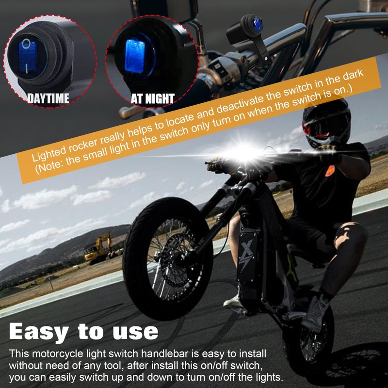 x xotic tech ATV Light Switch 12V Handlebar Switch Waterproof