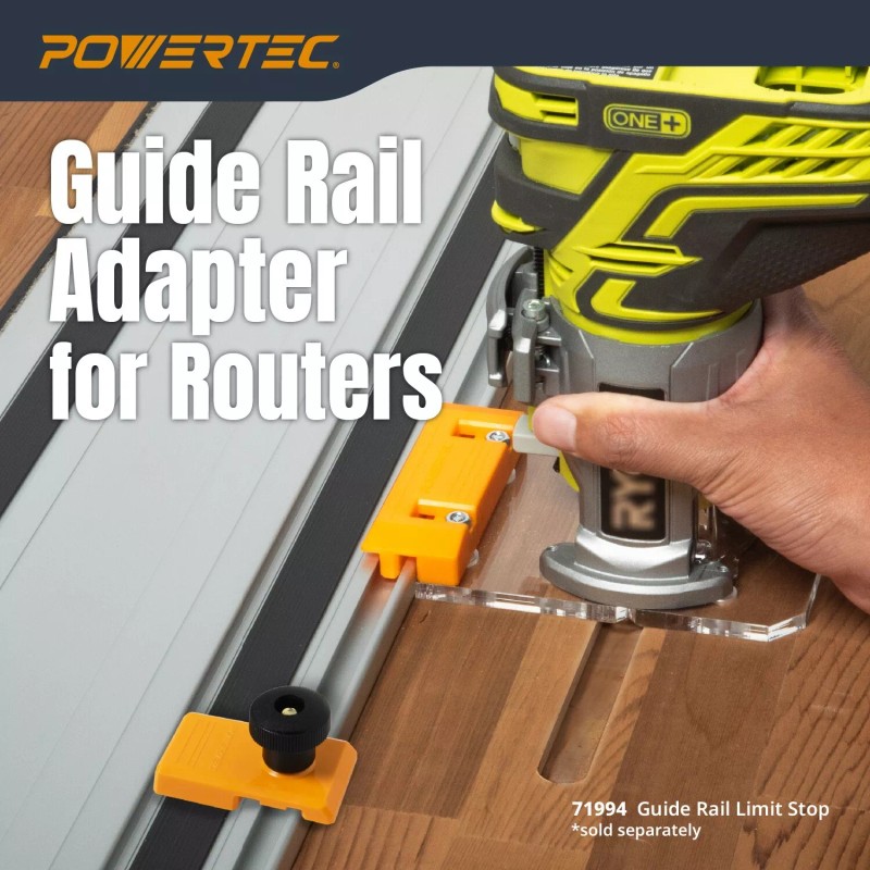Powertec Router Guide Rail Adapter for Ryobi P601 & Ridgid