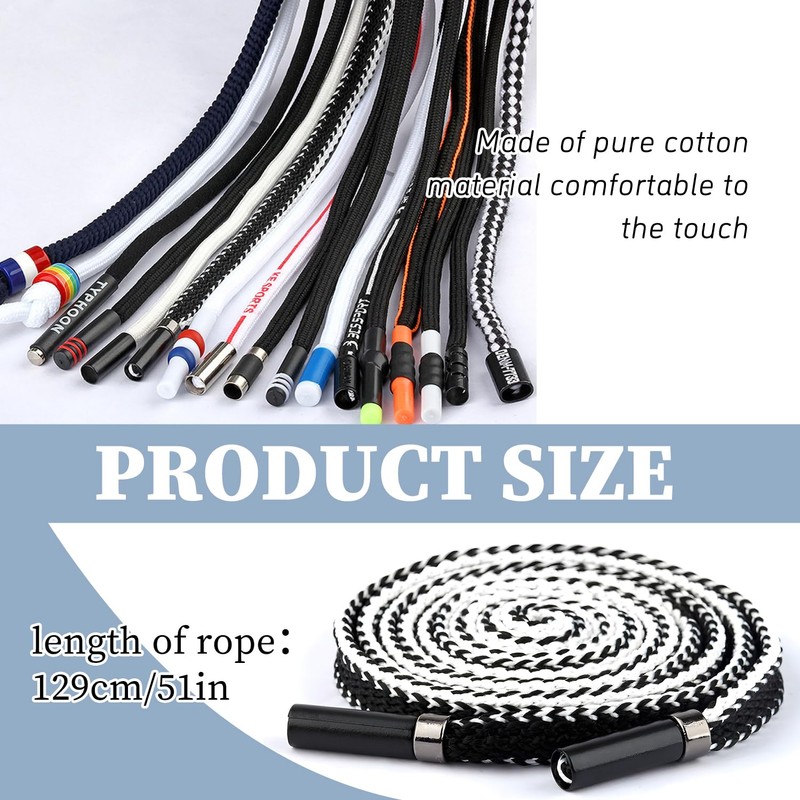 TORMEN Replacement Drawstrings Drawcords 51IN Cotton Drawstring Cord with Easy