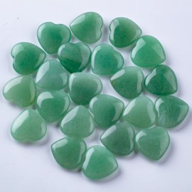 10 PCS Heart Green Aventurine Crystals, Natural Polished Green Aventurine Stone, Heart Love Carved Healing Crystal Stone Worry Stone
