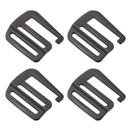 sourcing map Metal Webbing Strap 1.26 Inches 32 mm G-Hook Sliding Buckle for Backpack Matte Black Pack of 4, Mat Noir