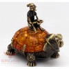 Brass Amber Figurine Turtle Tortilly & Buratino Pinocchio & golden