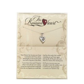 Dicksons Reunion Heart Curved Convex Heart with Tear Shape 18 Inch Necklace with Header Box