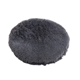 RICHRAIN Round Dog Bed Pillow Insert, Plush Cushion for Cats and Dogs, Round Warm Pet Mat, PP Cotton, Soft and Comfortable for Living Room (S, 37 cm, Dark Grey)