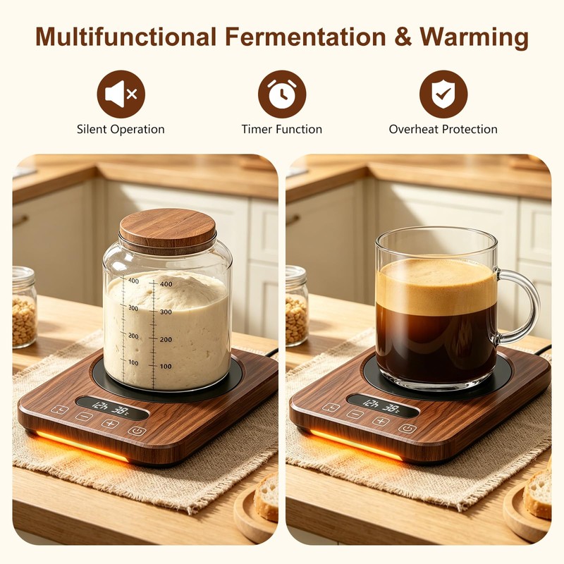 Sourdough Starter Warmer - 21-38°C Precise Heating Plate with 12H