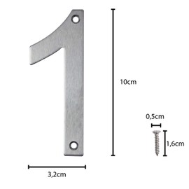 IBOO Stainless Steel Screw On House Number Floating Design House Number (Number 1)