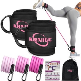 Bandas de resistencia al tobillo con puños, bandas de resistencia para entrenamiento, equipo de entrenamiento de gimnasio en casa para mujeres, ejerci