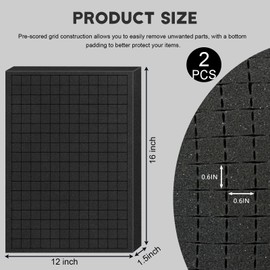 Pick and Pluck Foam Sheets, 2Pcs 16 x 12 x 1.5 Inch Pick Apart Foam Insert for Camera Storage, Crafts, Tool Box, Storage Drawer