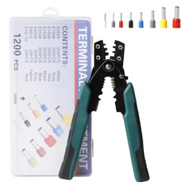 Fuworance 1200pcs Insulated Wiring Crimp Terminals Connector Assortment Wire End Ferrule Crimping Tool Terminal Assortment 0.5-10mm² Ratchet Crimps 7-22AWG High Conductivity