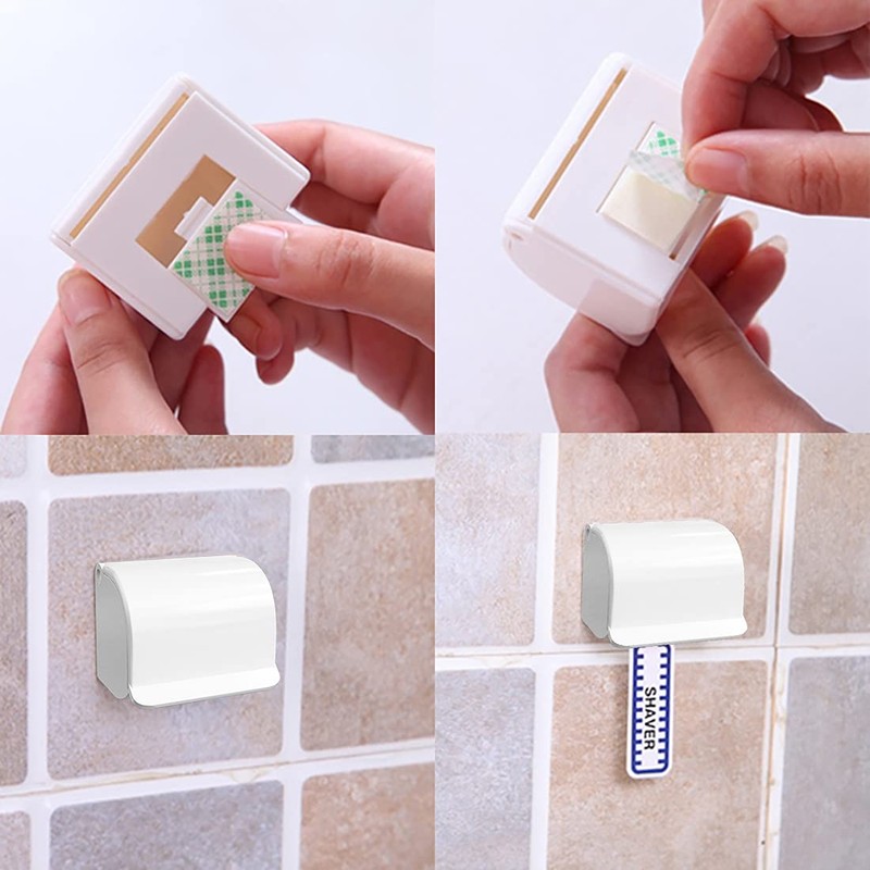 LUEXBOX 2 Pack Plastic Razor Holders With Cover for Shower,