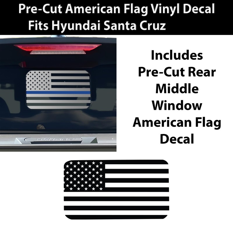 BOGAR TECH DESIGNS Precut Rear Middle Window American Flag Vinyl