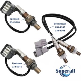 Superall 4Pcs Upstream Downstream Air Fuel Ratio O2 Oxygen Sensor for Honda 2003-2007 Accord 3.0L 2005-2008 Pilot 2003-2006, for Acura 3.5L 234-5010 234-4355 234-4368