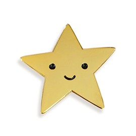 Gold Star Pin – Cute Shiny Star Enamel Pin for Jacket, Hat, Backpack, Apron – Gold Metal Lapel Pin Gift for Student, Teacher, Hero, Employee of the Month - Award, Prize, Reward, Badge - Recognition, Achievement