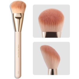 ALBEAUT Brocha de Rubor Líquido En Ángulo para Maquillaje de Mejillas, Base de Crema, Contorno, Bronceador, Mezcla de Resaltado, Herramienta de Maquillaje Facial En Ángulo (Cepillo Facial Multitarea)