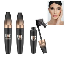 2 piezas de máscara de pestañas de fibra de seda 4D My Amazing Lash Mascara, máscara de pestañas resistente al agua, volumen y longitud negros para pestañas largas y completas que duran todo el día