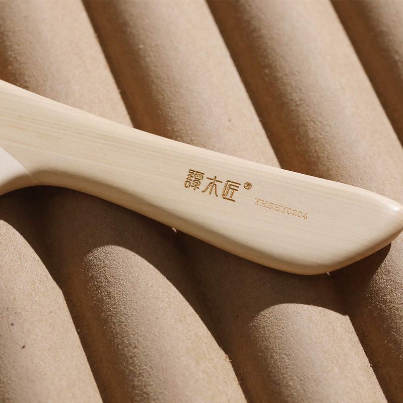 TAN MUJIANG YHSHY0204 Wooden Comb, Anti-Static, Dense Teeth Comb, Natural