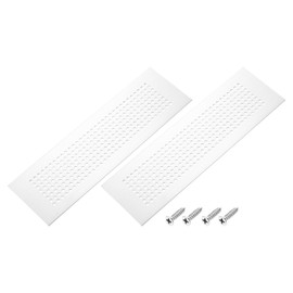 PATIKIL 12 x 3 Inch Door Air Vent Cover, 2 Pcs Aluminum Grille Ventilation Cover Louvered Diamond Hole with Mounting Screws for Cabinet Wardrobe Door, Silver
