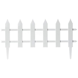 Gardenised QI003741.SW White Vinyl Picket Fence Patio Flower Bed Garden Lawn Gate, 12.5 x 23